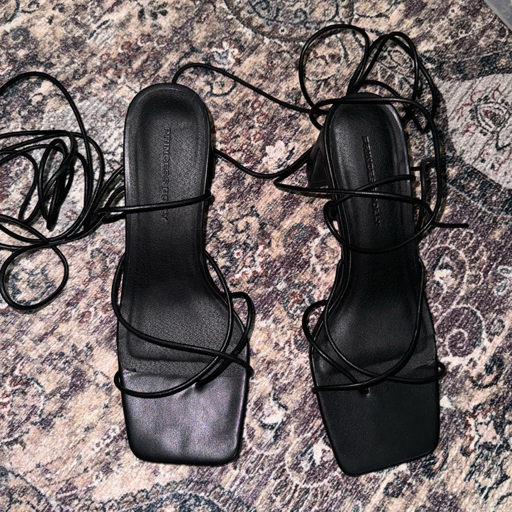 Princess Polly Calile Women's Black Strappy Sandals